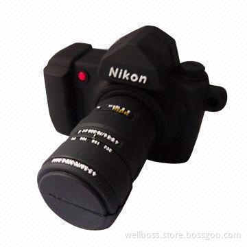 1 to 32GB high R/W speed PVC camera shape USB flash drive for gifts, various shapes are available